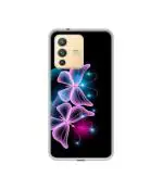 Casotec Butterflies Neon Light Design Printed Silicon Soft TPU Back Case Cover for Vivo V23 5G