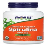 NOW Foods, Certified Organic Spirulina, 500 mg, 200 Tablets