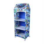 Little Ones Jungle Blue Plastic Shelves Baby Foldable Wardrobe With 4 Shelves