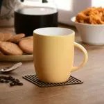 Clay Craft Fine Ceramic Printed Milk/Coffee Mugs- Set of 2 - 350 ml each - For Home & Office Use