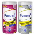 PERISAFE Kitchen Cleaning & Appliance Degreasing Wipes-Combo Pack (80 Wipes each) | Enhanced Dirt Lifting Performance | Formulated with Perimax Technology | Large & Thick Wipe| Kills 99.9% of germs