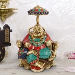 ARTVARKO Handwork Brass Feng Shui Laughing Buddha Sitting Statue - 6.5 inch