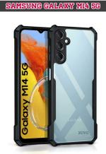 XOVO Back Cover for Samsung Galaxy M14 5G (Transparent, Dual Protection, Pack of 1)