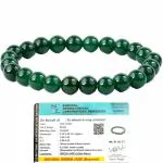 DVISHA Traders Lab Certified AAA Grade Natural Green Jade Unisex Bracelet 8mm Stretchable Original Real Crystal 'Stone of Good Luck' Bracelet For Peace & Manifestation