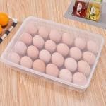 Moxstar Plastic Egg Storage Box Single Layer 24 Grids with Lid Egg Basket Tray Useful for Home, Kitchen