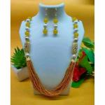 Ashish Export - Jewellery Antique Plated Tribal Cotton Thread Jewellery Necklace Earring Set for Women & Girls_Orange