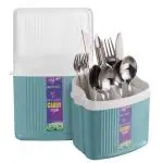 Selvel Cutlery Holder and Stand | Cutlery Kitchen Organizer (Polypropylene - Green)