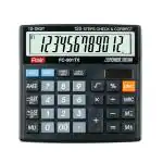Flair FC-501 TX Desktop Series GST Calculator | 12 Digits Calculator | GST Calculation Function | Dual Power with Solar | 112 Steps Check & Correct | for College & Corporate Use| Black, Pack of 1