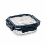 Dhara Stainless Steel Blaze Airtight Leak Proof Lunch Box 350 ml Blue | Tiffin Container for Adults & Kids | Meal Lunch Box Set for Office, School and Travelling