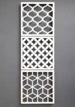 Lasaani Glossy White Window Design ACP Wall Plaque Painted Cutout Stickable Home Decor Wall Art