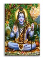 Tamatina Multicolor Modern Art Lord Shiva Mahadeva Abstract Unframed Art Canvas Painting - 13X9 Inch