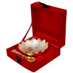 Goldgiftideas Gold Brass Lotus Serving Bowl With Spoon