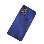 Rakulo Deer Pattern Cloth Texture Leather Finish Soft Fabric Case Hybrid Protective Case for Samsung Galaxy A52 (Blue)