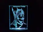 Risentshop Multicolor Acrylic Maharana Pratap 3D Illusion Rgb 7 Colour Changing Led Plug And Play Night Lamp, 10 Cm