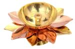 K T Handicrafts Gold Brass, Copper Leaf Shaped Diya
