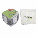 Freshee Container With Tissues, 100 Sheet of 1ply Tissue Paper & 120ml 25pcs Aliminium Silver Foil Container For Multi Use Combo
