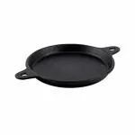 Bhagya Cast Iron Pre-Seasoned Fish Fry Pan on Gas & Induction, Naturally Non-Sticky Cookware for Frying & Roasting | Double Seasoned with 100% Gingelly Oil | Non Toxic - (9 Inches)