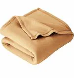 HOME STYLISH Plain Polar Fleece Heavy Weight Double Bed Blanket Warm Soft & Comfortable for Winter/AC Room/Hotel/Donation/Travelling 90X90 Inch Gold