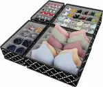 House of Quirk Set of 4 Foldable Storage Box Drawer Divider Organizer-Black Lantern