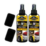 Amwax All In One Liquid Polish For Car Bike Interior Exterior High Shine Long Lasting (100+100Ml)
