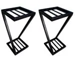 USM ENTERPRISES Metal Tipai || Flower Pot/Plant Pot Stand || Indoor and Outdoor Plant Stand || Planter Pot for Home, Balcony, Living Room, Office, Garden Decor (Black) - Pack of 2