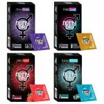 NottyBoy Extra Save Flavour 4in1, Dotted, Ribbed, Delay, Ultra Thin Strawberry Condoms - 40 Pieces