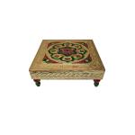 SK Craft Multicolor Wood Meenakari Wooden Pooja Chowki (Pack of 1)