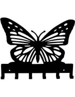 Aura Plast Iron Butterfly Design 6 Hooks Key Holder for Home and Office Wall (Pack of 1)