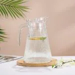 Tap2kaart 1500 L Glass jug Pitcher with lid iced Tea Pitcher Water jug hot Cold Water ice Tea, Milk & Juice Beverage Carafes