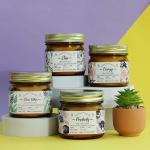 Welburn Veda&Co Scented Wax Candle - Set of 4 (35 Hours Burn Time, 141gm), Aromatherapy Jar Candles Induces Energy, Positivity, Sleep & Stress Relief, Fully Refined Paraffin Wax, for Home Décor