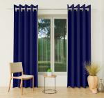 Curious Lifestyle Blue Solid Polyester Window Curtain 183 x 120 cm (pack of 2)