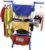 Tnc Blue Steel Floor Cloth Dryer Stand O1ms002