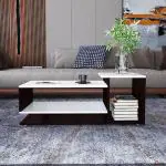 Flora Engineered Wood Coffee Table/Centre Table/Tea Table for Living Room (Wenge/White, Matte Finsh) D.I.Y