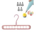 BLUE WONDER Cake Decorating 6 Pcs Nozzle with Plastic Multi Hanger and (Multicolour, Pack of 2)