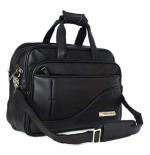 Handcuffs Office Bag or Laptop Bag For Men's/Gents 16' Inch Black Leather Bag