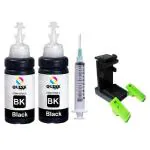 QUINK Refill Ink for HP DeskJet 2723 All in One Wireless Inkjet Printer for hp 805 Black Ink Cartridge 100 ML Each Bottle Multi Color with Syringes (Black)