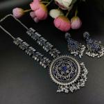 Royale Diva Round ShapeDesigner Oxidised Long Necklace Set
