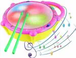 Rubela Musical Flash Drum with 3D Lights Music Baby Toy for 2 3 4 Year Kid Boy Girl