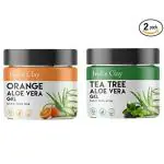 TREE PHARMA Indie Clay Combo Of Orange and Tea Tree Aloe Vera Gel Moisturizes the Skin Helps in Skin Lightening Tightens The Pores Suitable for all skin types 180 ml(Pack of 2)