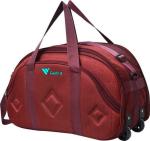 FEDRA Red Polyester Strolley Duffle Bag with Wheels - 40 L