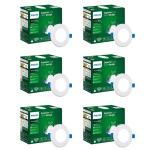 PHILIPS Polycarbonate Prime Neo 3-Watt Concealed Jb Led Downlighter for Ceiling, Warm White, Pack of 6, Cut Out : 2 in