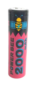 KP ORIGINAL BATTERY Power BEE Rechargeable 18650 3.7V 2000 mAh Li-ion GPS Battery | 3.7V Lithium Ion Battery for DIY Projects LED Light Bluetooth Speaker Emergency Light Industrial Equipment with Button-top Pack of 1