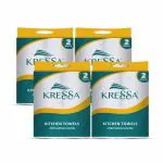 Kressa 2 Ply Paper Towel | Kitchen Tissue Roll | 8 Rolls 60 Pulls Per Roll Total 480 Pulls Made of Natural Virgin Pulp