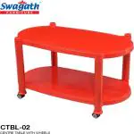 Swagath furniture Plastic Coffee table For Café, Home, Living room (Finish Color - Red, DIY(Do-It-Yourself))