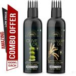 Desi Crew Olive Oil and Wheatgerm Oil for Skin, Body and Hair Care 100 ml Each