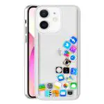HILLS & MILES Social Media and iOS Icons Moving Liquid Soft Silicon Protection Back Case for iPhone 12 (Transparent, Clear) H&M-IP12-581-Transparent
