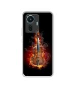 Casotec Burning Violin Design Printed Silicon Soft TPU Back Case Cover for iQOO Z6 44W 4G