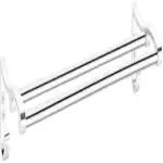 CSI INTERNATIONAL Stainless Steel 2 Bar Folding Towel Hanger Rack , 24 inch (Pack of 1)