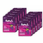 Funtime Flavoured Condoms Combo Pack of 10 (3PCS Each Pack) Dotted, Ribbed & Contoured Long Lasting for Men (Black Grapes, 30 Pcs Total)
