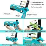 Pluspicks Toy Guns Airplane Launcher Gun,Shooting Guns,Air Gun,Toy Gun With Foam Glider Planes,Plastic Gun,Unbreakable Plastic Gun, Aeroplane Toys,Games,Paper Foam Gliders,For Children's,Kids,boys,gif